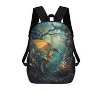 sinyumoney Fantasy Dragon Forest Scene-4 Mochila Infantil De 17 Pulgadas, Mochila Escolar Con Estampado 3D De Dibujos Animados Para Niños Y Adolescentes.