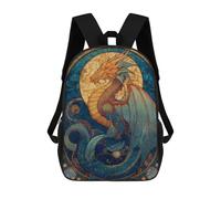 sinyumoney Fantasy Dragon Stained Glass Artwork Mochilas Escolares Para La Escuela Secundaria, Preparatoria, Universidad Y Viajes Para Hombres, Mujeres Y Adolescentes 17inch