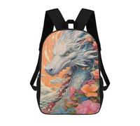 sinyumoney Fantasy Dragon with Flowers Mochila Escolar Ligera Para Aeropuerto Y Universidad Para Niñas Y Adolescentes 17inch