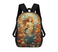 sinyumoney Fantasy Floral Goddess Art Print -2 Mochila Escolar Infantil Impresa En 3D Para Niños, Mochila De Viaje De Alta Capacidad, Mochilas Para Libros De 17 Pulgadas Para Niños