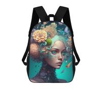 sinyumoney Fantasy Floral Portrait -2 Mochilas Impresas En 3D Para Niños, Mochila Escolar, Mochila Informal Para Exteriores, Mochila Informal De Moda Para Niños, Lindas Bolsas De Viaje 17inch