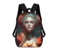 sinyumoney Fantasy Floral Portrait -6 Mochilas Impresas En 3D Para Niños, Mochila Escolar, Mochila Informal Para Exteriores, Mochila Informal De Moda Para Niños, Lindas Bolsas De Viaje 17inch