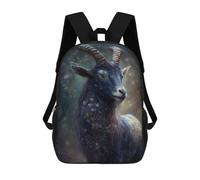 sinyumoney Fantasy Forest Goat with Flowers Mochila Escolar De Moda, Mochila Para Material Escolar, Mochila Impermeable Informal Para Acampar, Aventuras Al Aire Libre Y Viajes Diarios 17inch