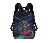 sinyumoney Fantasy Forest Night Scene Mochila Escolar Infantil De 17 Pulgadas Con Estampado 3D De Películas De Anime Para Niños, Mochila De Viaje, Mochila Escolar Infantil