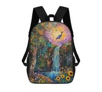 sinyumoney Fantasy Forest Waterfall Scene Mochila Escolar Infantil De 17 Pulgadas Con Estampado 3D De Películas De Anime Para Niños, Mochila De Viaje, Mochila Escolar Infantil