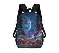 sinyumoney Fantasy Forest with Rainbow Lights Mochila Escolar Infantil Impresa En 3D Para Niños, Mochila De Viaje De Alta Capacidad, Mochilas Para Libros De 17 Pulgadas Para Niños