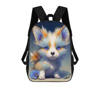 sinyumoney Fantasy Fox with Flowers Mochila Infantil De 17 Pulgadas, Mochila Escolar Con Estampado 3D De Dibujos Animados Para Niños Y Adolescentes.
