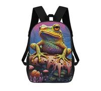 sinyumoney Fantasy Frog in Colorful Forest Mochila Escolar Infantil, Mochilas Impresas En 3D, Mochilas Escolares De Moda Para Niños De Primaria Y Secundaria 17inch