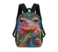sinyumoney Fantasy Frog in Mushroom Forest Mochila Escolar Infantil Impresa En 3D Para Niños, Mochilas De Viaje, Bolsas Para Libros Para Niños Estudiantes De Primaria 17inch