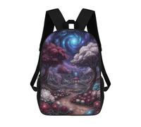 sinyumoney Fantasy Garden with Cosmic Sky Mochila Escolar Impresa En 3D Para Niños, Mochila Escolar Informal De Moda Para Viajes Para Niños Y Estudiantes 17inch