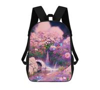 sinyumoney Fantasy Garden with Waterfall Mochila Escolar Infantil Impresa En 3D Para Niños, Mochilas De Viaje De Alta Capacidad, Bolsas Para Libros, Mochila Escolar Infantil 17inch