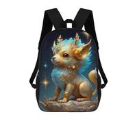 sinyumoney Fantasy Golden Dog Statue Mochila Escolar De 17 Pulgadas Impresa En 3D Mochilas Infantiles Mochila Genial Impresa En 3D Para Niños De Primaria Y Secundaria