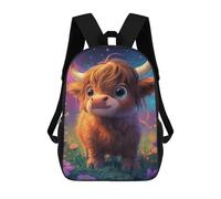 sinyumoney Fantasy Highland Cow Art Print-1 Mochila Escolar Infantil De 17 Pulgadas, Impresa En 3D, Estilo Casual, Para Niños, Ideal Para Viajes, Como Mochila Escolar O Para Llevar Libros.
