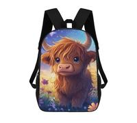 sinyumoney Fantasy Highland Cow in Flowers -1 Mochila Escolar Para El Trabajo, Negocios, Universidad, Escuela Para Hombres/mujeres 17inch