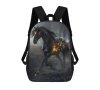 sinyumoney Fantasy Horse Glow Black Mochila Escolar Impresa En 3D Para Niños Y Niñas, Mochila Escolar, Mochila De Viaje Para Niños 17inch