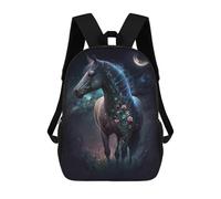 sinyumoney Fantasy Horse with Flowers Mochila Escolar Infantil Impresa En 3D 17inch Mochilas De Moda Para Niños De Primaria Y Secundaria
