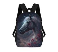 sinyumoney Fantasy Horse with Roses Art Print Mochilas Infantiles Mochila Escolar Impresa En 3D Para Niños Mochilas De Viaje Bolsas Para Libros Para Niños 17inch Mochila Escolar