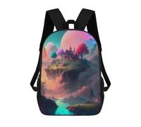 sinyumoney Fantasy Island with House Mochila Escolar Impresa En 3D Mochilas Informales Para Niños Mochila Escolar Impresa En 3D Para Niños De Primaria Y Secundaria 17inch