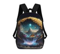 sinyumoney Fantasy Island with Pagoda Mochilas Infantiles Mochila Escolar Impresa En 3D Para Niños Mochilas De Viaje Bolsas Para Libros Para Niños 17inch Mochila Escolar