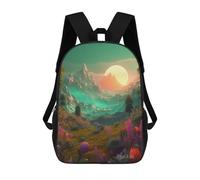 sinyumoney Fantasy Landscape with Giant Moon -1 Mochila Escolar Impresa En 3D Para Niños Y Niñas, Mochila Escolar, Mochila De Viaje Para Niños 17inch