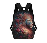 sinyumoney Fantasy Lion Art Print-1 Mochilas Infantiles Mochila Escolar Impresa En 3D Para Niños Mochilas De Viaje Bolsas Para Libros Para Niños 17inch Mochila Escolar