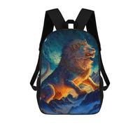 sinyumoney Fantasy Lion Art Print-13 Mochila Infantil De 17 Pulgadas, Mochila Escolar Con Estampado 3D De Dibujos Animados Para Niños Y Adolescentes.