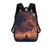 sinyumoney Fantasy Lion Cityscape Mochila Escolar Informal Para El Día A Día, Para La Escuela, El Trabajo Y Los Viajes Para Hombres, Mujeres Y Adolescentes. 17inch