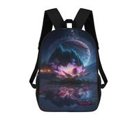 sinyumoney Fantasy Lotus Pond Scene Mochilas Infantiles Impresas En 3D De 17 Pulgadas. Mochila Escolar Informal Impresa En 3D Para Niños De Primaria Y Secundaria.