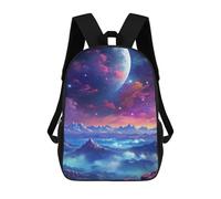 sinyumoney Fantasy Mountain Landscape with Celestial Body Mochilas De 17 Pulgadas Para Niños, Mochilas Escolares Impresas En 3D Para Estudiantes De Primaria Y Secundaria, Para Niños Y Niñas.