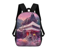 sinyumoney Fantasy Mountain Temple Mochilas Escolares Para Niños Y Niñas, Mochilas Deportivas Informales Para Primaria, Mochilas De Gran Capacidad Para Libros 17inch