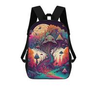 sinyumoney Fantasy Mushroom Forest -1 Mochila Escolar Para Niños, Mochila Escolar Impresa En 3D Para Estudiantes De Primaria Y Secundaria 17inch