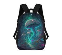 sinyumoney Fantasy Mushroom Forest-3 Mochila Infantil De 17 Pulgadas, Mochila Escolar Con Estampado 3D De Dibujos Animados Para Niños Y Adolescentes.