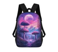 sinyumoney Fantasy Mushroom Forest Landscape-1 Mochila Escolar Impresa En 3D 17inch Mochilas De Moda Para Niños, Mochilas Escolares Para Niños De Primaria Y Secundaria