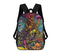 sinyumoney Fantasy Mushroom Forest Mochila Infantil Escolar Para Niños Con Estampado 3D De Dibujos Animados, Mochila Escolar Para Estudiantes, Mochila Para Portátil Para Niños Y Niñas 17inch