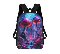 sinyumoney Fantasy Mushroom Forest Mochilas Para Niños, Mochilas Escolares Personalizadas En 3D Para Niños Y Niñas, Mochilas Escolares Grandes, Mochilas Informales Para El Día A Día 17inch