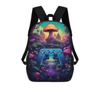 sinyumoney Fantasy Mushroom Forest with Controller -2 Mochila Escolar Para Niños Y Niñas, Mochila Informal De Viaje, Mochila De Gran Capacidad Para El Día A Día 17inch