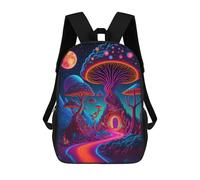 sinyumoney Fantasy Mushroom Village Night Scene Mochila, Mochila Infantil, Mochila Escolar Para Estudiantes, Mochila Para Libros, Mochila Escolar Impresa En 3D Para Niños Y Niñas 17inch