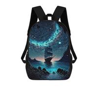 sinyumoney Fantasy Night Sailing Adventure Mochilas Infantiles Impresas En 3D De 17 Pulgadas. Mochila Escolar Informal Impresa En 3D Para Niños De Primaria Y Secundaria.