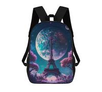 sinyumoney Fantasy Paris Moonlit Night Mochilas Infantiles Escolares Impresas En 3D, Mochilas Para Niños, Mochilas De Viaje Para Niños Y Niñas, Mochilas Escolares Para Niños 17inch