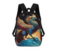 sinyumoney Fantasy Phoenix Art Print-3 Mochila Escolar Infantil De 17 Pulgadas, Impresa En 3D, Estilo Casual, Para Niños, Ideal Para Viajes, Como Mochila Escolar O Para Llevar Libros.