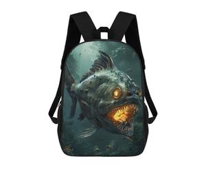 sinyumoney Fantasy Piranha Glowing Mochila Ligera Informal Para El Día A Día, Mochila Escolar Para Hombres/mujeres 17inch