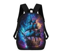 sinyumoney Fantasy Pirate Ship Artwork 17inch Mochilas Escolares Impresas En 3D, Mochilas Escolares De Moda Para Niños De Primaria Y Secundaria