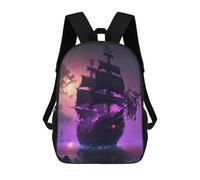 sinyumoney Fantasy Pirate Ship Mochila Escolar Impresa En 3D Mochilas Informales Para Niños Mochila Escolar Impresa En 3D Para Niños De Primaria Y Secundaria 17inch