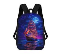 sinyumoney Fantasy Pirate Ship Mochila Infantil, Mochila Escolar De Gran Capacidad Para Estudiantes, Mochila Para Libros, Mochila Para Niños, Niñas, Adultos Y Adolescentes 17inch