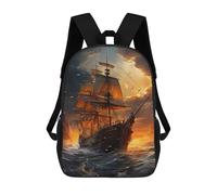 sinyumoney Fantasy Pirate Ship Mochilas Infantiles Escolares Impresas En 3D, Mochilas Para Niños, Mochilas De Viaje Para Niños Y Niñas, Mochilas Escolares Para Niños 17inch