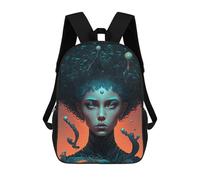 sinyumoney Fantasy Portrait with Unique Hair Design Mochilas Para Niños Y Estudiantes, Mochilas Escolares Impresas En 3D, Mochilas Para Estudiantes De Primaria Y Secundaria Para Niños Y Niñas 17inch