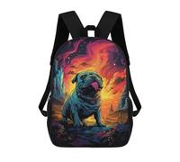 sinyumoney Fantasy Pug in Space Mochila Escolar Ligera Para Aeropuerto Y Universidad Para Niñas Y Adolescentes 17inch