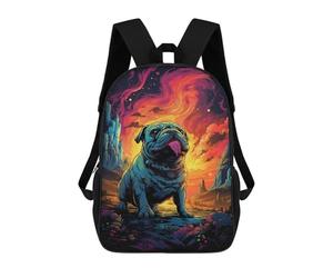 sinyumoney Fantasy Pug in Space Mochila Escolar Ligera Para Aeropuerto Y Universidad Para Niñas Y Adolescentes 17inch