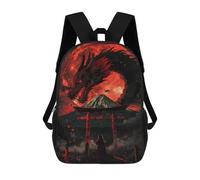 sinyumoney Fantasy Red Fullmon Dragon Mochila Infantil, Mochila Escolar De Gran Capacidad Para Estudiantes, Mochila Para Libros, Mochila Para Niños, Niñas, Adultos Y Adolescentes 17inch