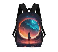 sinyumoney Fantasy Round Landscape Mochila Ronaldo, Mochila Infantil, Mochila Escolar Para Estudiantes, Mochila Para Libros, Mochila Escolar Impresa En 3D Para Niños Y Niñas, 17inch